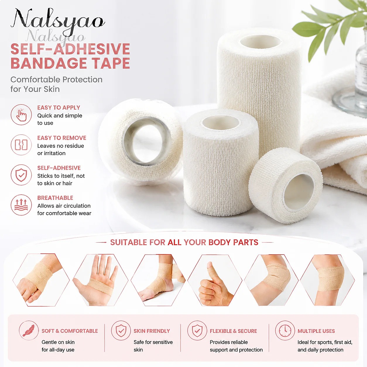 ผ้าพันแผลยืดหยุ่นแบบมีกาวในตัว - Wrist Wrap Support บทวิจารณ์และราคา