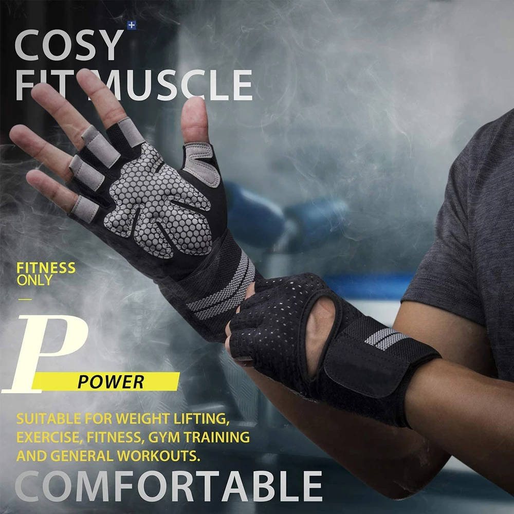 1 คู่ Half Finger GYM Fitness  - Crossfit G บทวิจารณ์และราคา